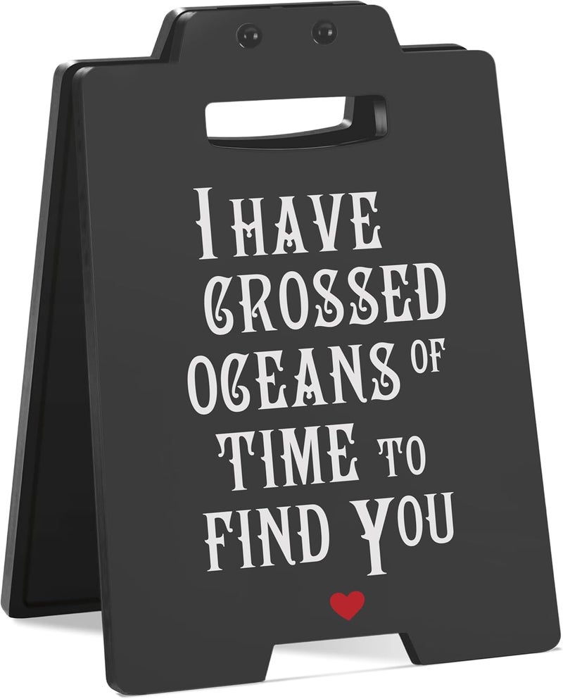 MAMAGIFTREE Valentine’s Day Romantic Gifts for Her or Him, "I Have Crossed Oceans of Time to Find You" Anniversary Gothic Love Sign, Dark Goth Couple Gifts for Girlfriend, Boyfriend, Wife, Husband - Image 1